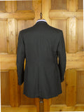 26/1057 dege & skinner 2004 savile row bespoke charcoal grey 3-button worsted suit 44 regular (portly cut)