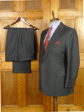 26/1058 dege & skinner 2003 savile row bespoke charcoal grey worsted suit 44 regular (portly cut)