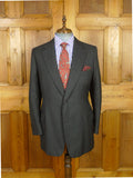 26/1058 dege & skinner 2003 savile row bespoke charcoal grey worsted suit 44 regular (portly cut)