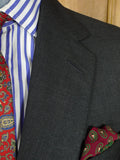 26/1058 dege & skinner 2003 savile row bespoke charcoal grey worsted suit 44 regular (portly cut)