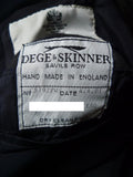 26/1069 dege & skinner 2001 savile row bespoke navy blue hopsack blazer w/ brass club buttons 48 regular
