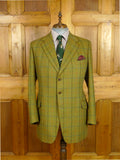 26/1083 vintage dege & skinner 2005 savile row bespoke brown wp check tweed sports jacket 46 regular to long