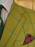 26/1083 vintage dege & skinner 2005 savile row bespoke brown wp check tweed sports jacket 46 regular to long