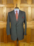 26/1087 dege & skinner 2008 savile row bespoke grey nailhead weave worsted suit 48 regular to long (portly cut)
