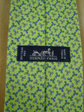 26/1073 immaculate hermes green / blue & grey propellor pattern silk tie 645873sa