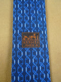 26/1071 immaculate hermes blue chain pattern silk tie 655835T