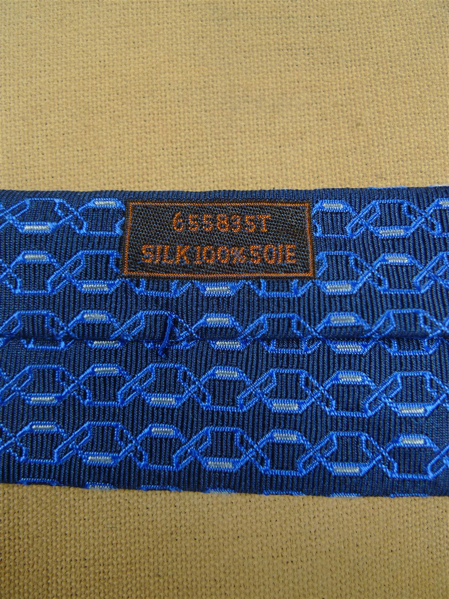 26/1071 immaculate hermes blue chain pattern silk tie 655835T