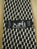 26/1074 immaculate hermes brown blocks pattern silk tie 5452fa