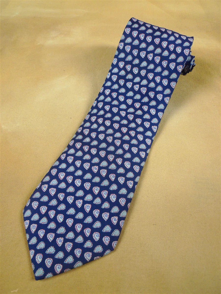26/1077 hermes blue / grey & red pattern silk tie 5068pa