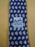 26/1077 hermes blue / grey & red pattern silk tie 5068pa