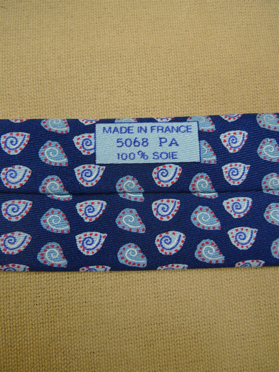 26/1077 hermes blue / grey & red pattern silk tie 5068pa