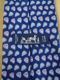 26/1077 hermes blue / grey & red pattern silk tie 5068pa