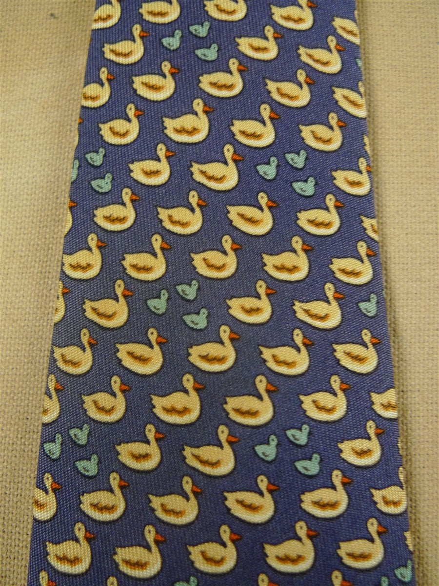 26/1070 hermes blue duck pattern silk tie ma7932