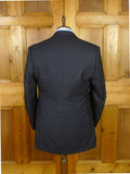 26/1080 dege & skinner 2019 savile row bespoke navy blue worsted twill suit 43 regular (portly cut)