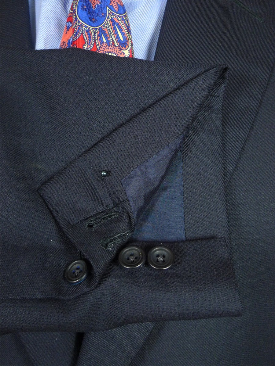 26/1080 dege & skinner 2019 savile row bespoke navy blue worsted twill suit 43 regular (portly cut)