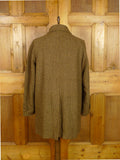 26/1091 near immaculate invertere brown check weave raglan field coat overcoat 44-46