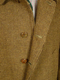 26/1091 near immaculate invertere brown check weave raglan field coat overcoat 44-46