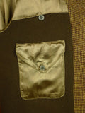 26/1091 near immaculate invertere brown check weave raglan field coat overcoat 44-46