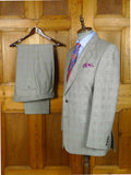 26/1105 Near immaculate daks jermyn street grey / blue prince of wales check wool suit 40 long