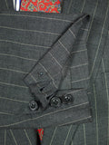 26/1112 vintage 1999 savile row bespoke grey pin-stripe worsted & mohair suit w/ 2 pr trs 43-44 regular