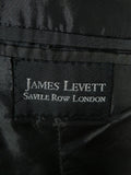 26/1112 vintage 1999 savile row bespoke grey pin-stripe worsted & mohair suit w/ 2 pr trs 43-44 regular