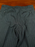 26/1112 vintage 1999 savile row bespoke grey pin-stripe worsted & mohair suit w/ 2 pr trs 43-44 regular