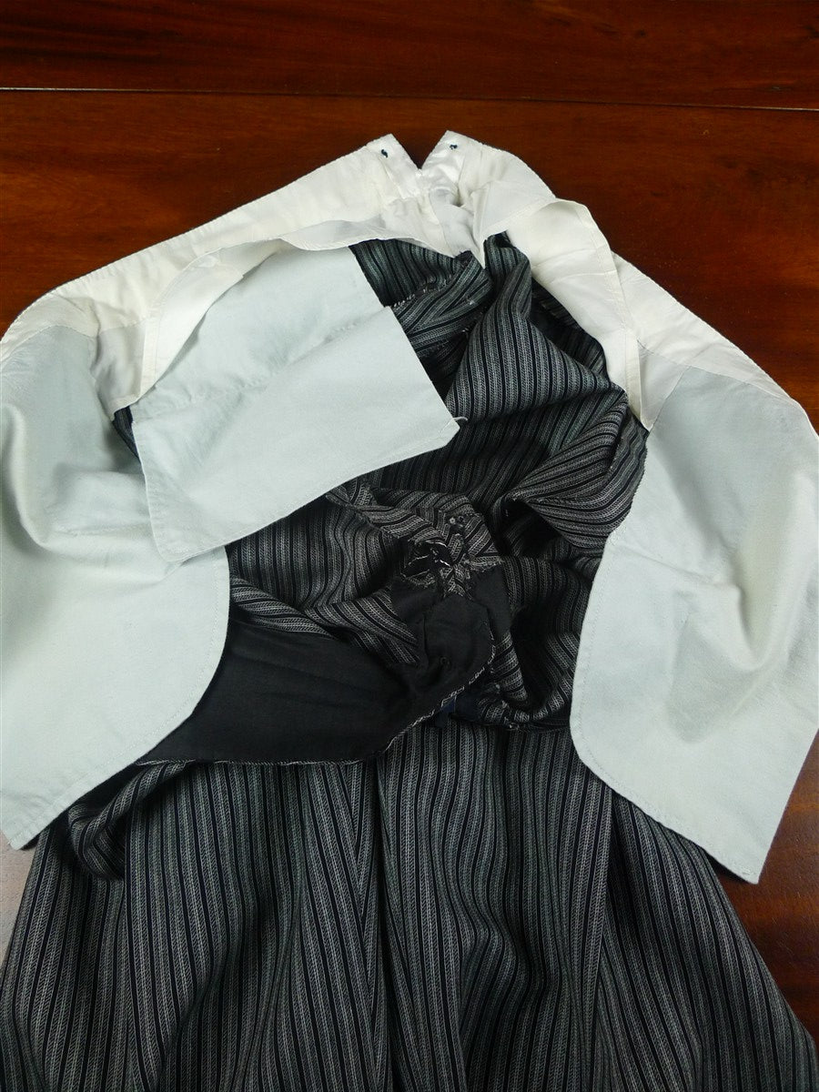 26/1109 near immaculate vintage 1983 savile row bespoke high-rise 'cashmere stripe' worsted morning trouser 34-38