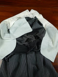 26/1109 near immaculate vintage 1983 savile row bespoke high-rise 'cashmere stripe' worsted morning trouser 34-38