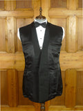 26/1116 immaculate vintage 1989 savile row bespoke heavyweight black wool shawl lapel dinner suit 42 regular to long