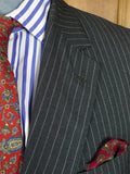 26/1118 vintage 1982 savile row bespoke grey pin-stripe worsted & mohair suit 40 regular