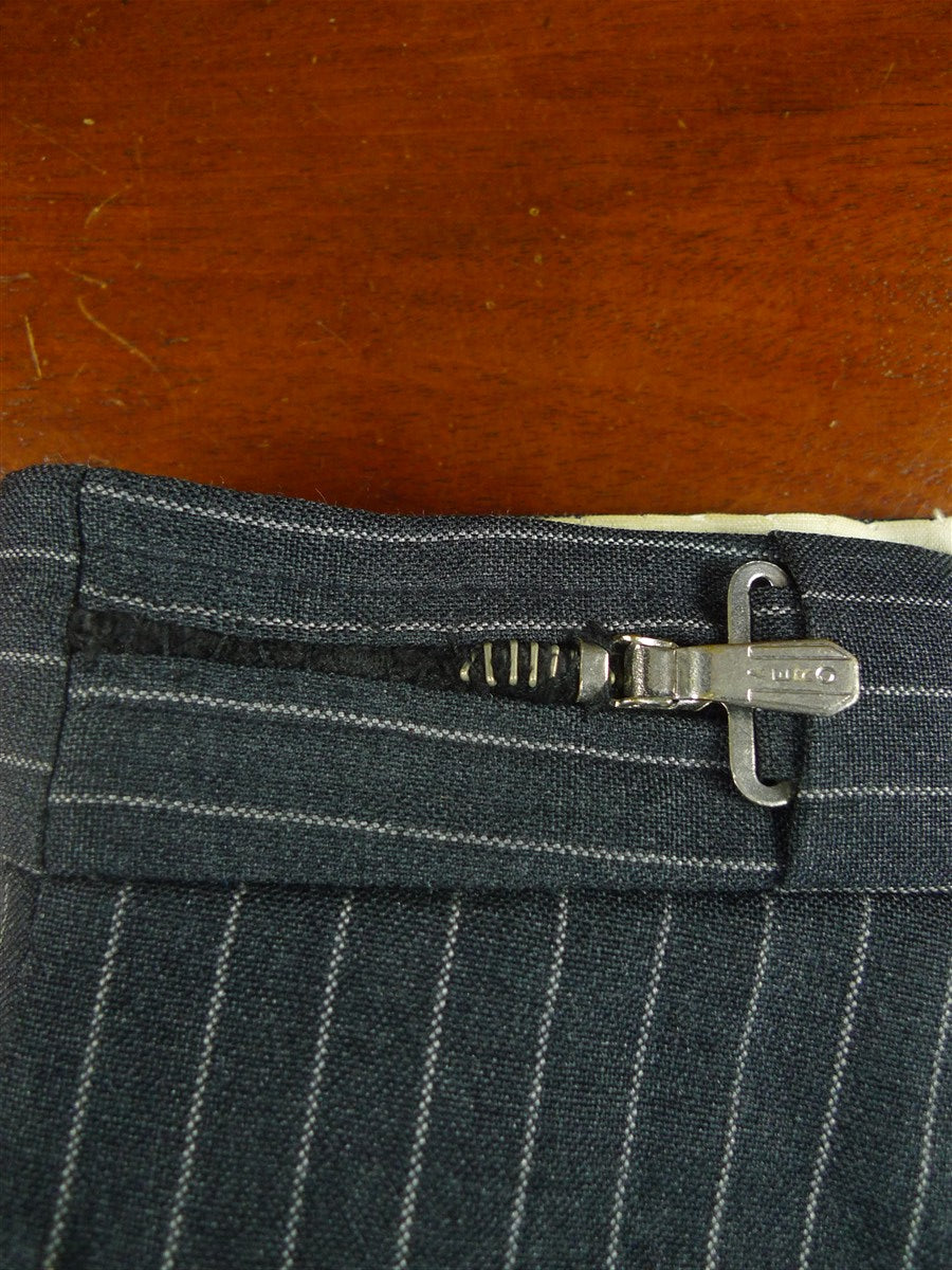 26/1118 vintage 1982 savile row bespoke grey pin-stripe worsted & mohair suit 40 regular