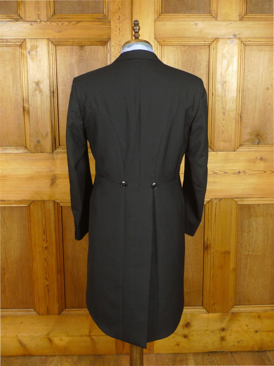 26/1108 immaculate ede & ravenscroft london black herringbone wool morning coat 40 regular