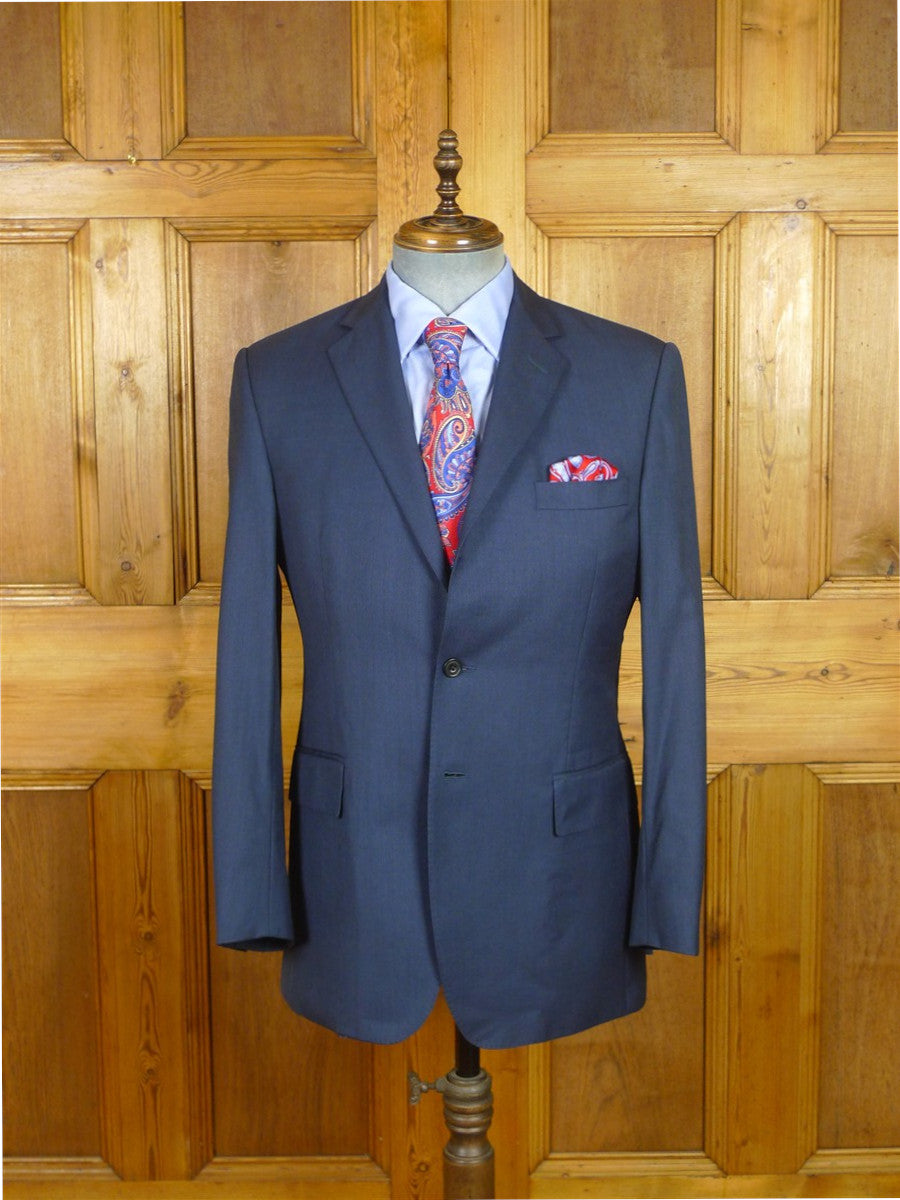 26/1111 near immaculate ede & ravenscroft 2-tone teal blue weave wool suit (rrp £795) 40 regular