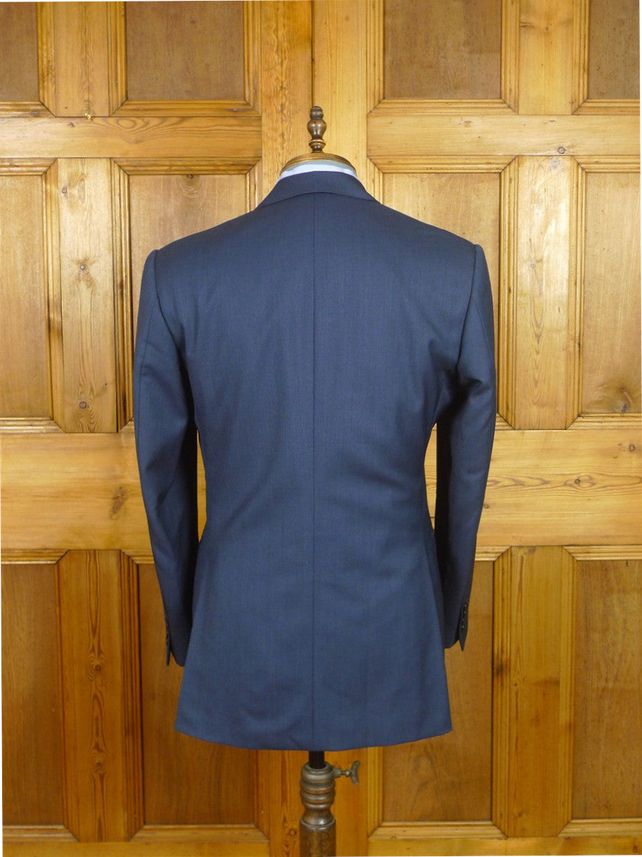 26/1111 near immaculate ede & ravenscroft 2-tone teal blue weave wool suit (rrp £795) 40 regular