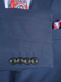 26/1111 near immaculate ede & ravenscroft 2-tone teal blue weave wool suit (rrp £795) 40 regular
