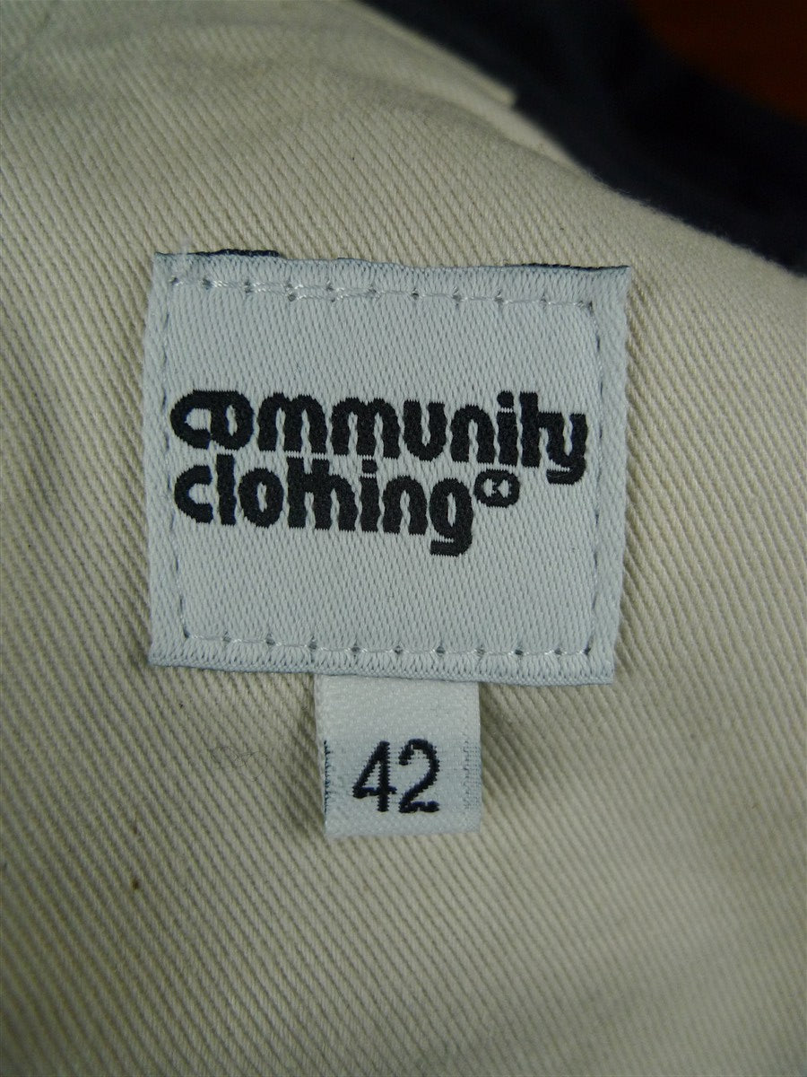26/1115 community clothing (patrick grant of norton & sons) navy blue relaxed heavyweight cotton twill chino (rrp £125) 42