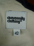 26/1115 community clothing (patrick grant of norton & sons) navy blue relaxed heavyweight cotton twill chino (rrp £125) 42