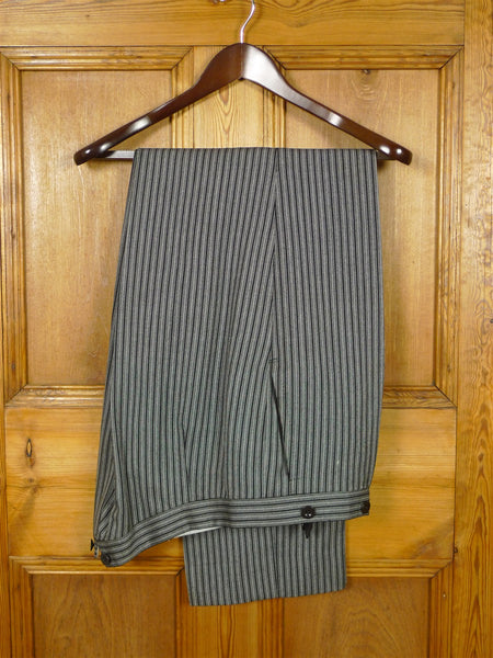 26/1109 near immaculate vintage 1983 savile row bespoke high-rise 'cashmere stripe' worsted morning trouser 34-38
