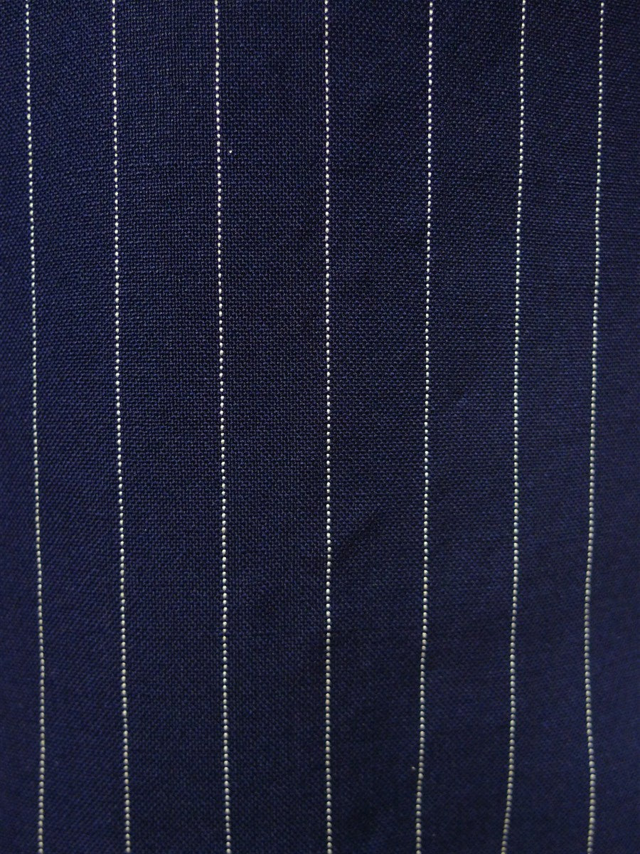 26/1130 vintage anthony hewitt savile row bespoke navy blue pin-stripe suit w/ 2 pair trs 42 regular