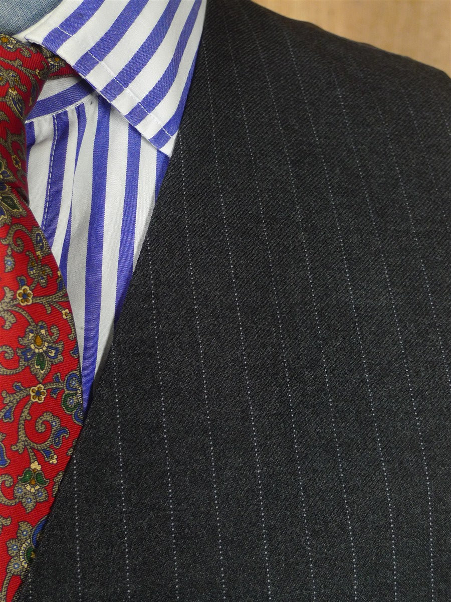 26/1133 vintage dege & sons 1978 savile row bespoke grey pinstripe worsted waistcoat & trouser 39 regular