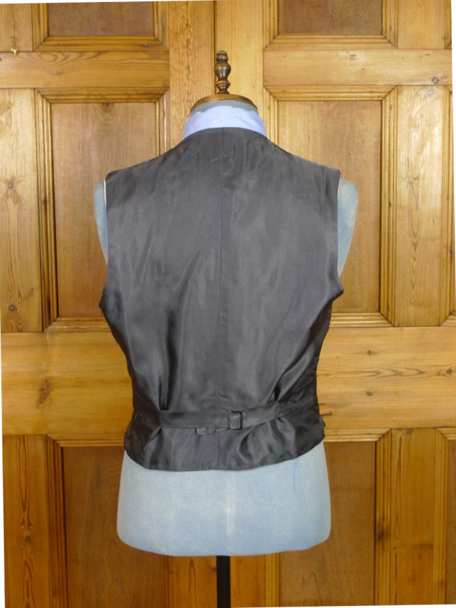 26/1134 vintage dege & sons 1991 savile row bespoke grey pick weave worsted waistcoat & trouser 41 regular