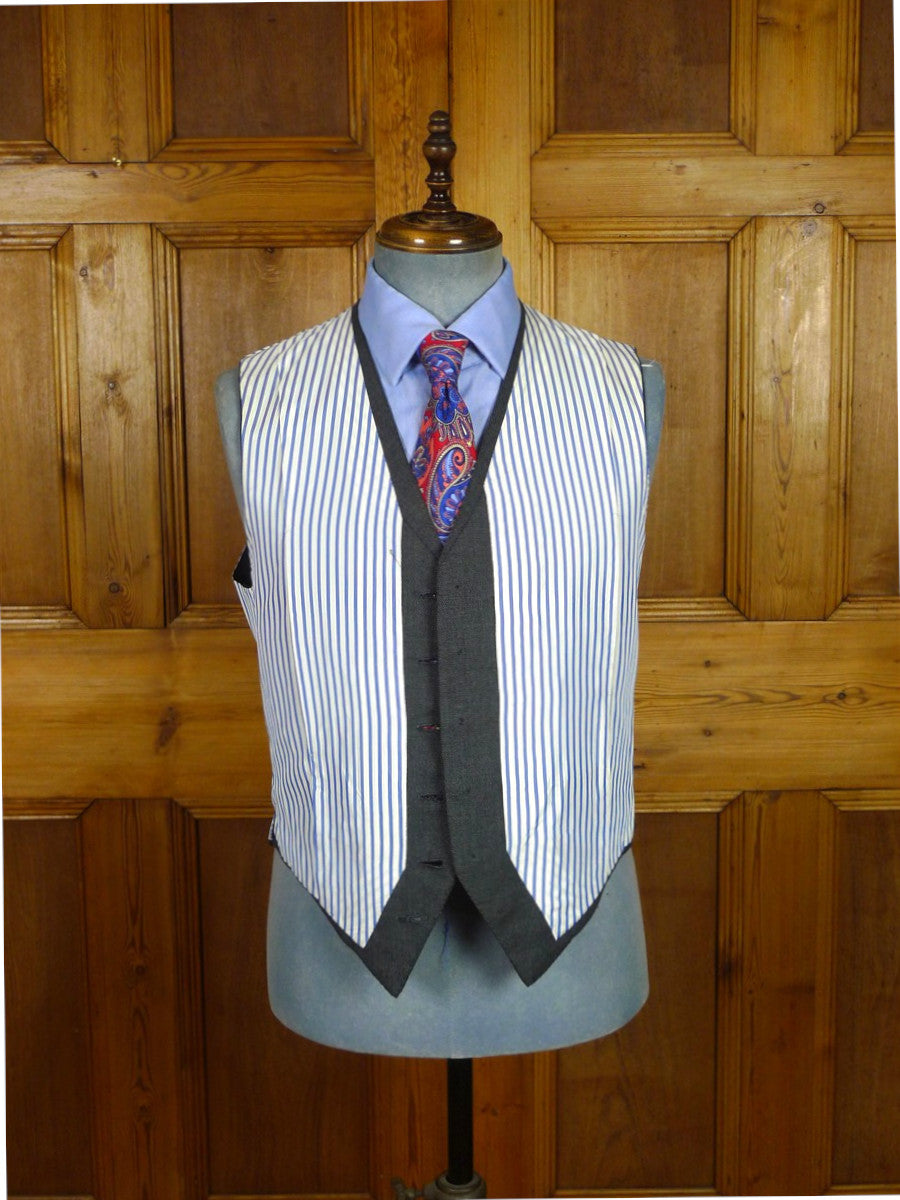 26/1134 vintage dege & sons 1991 savile row bespoke grey pick weave worsted waistcoat & trouser 41 regular