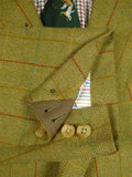26/1136 immaculate airey & wheeler savile row bespoke green / brown wp check tweed sports jacket 48 short