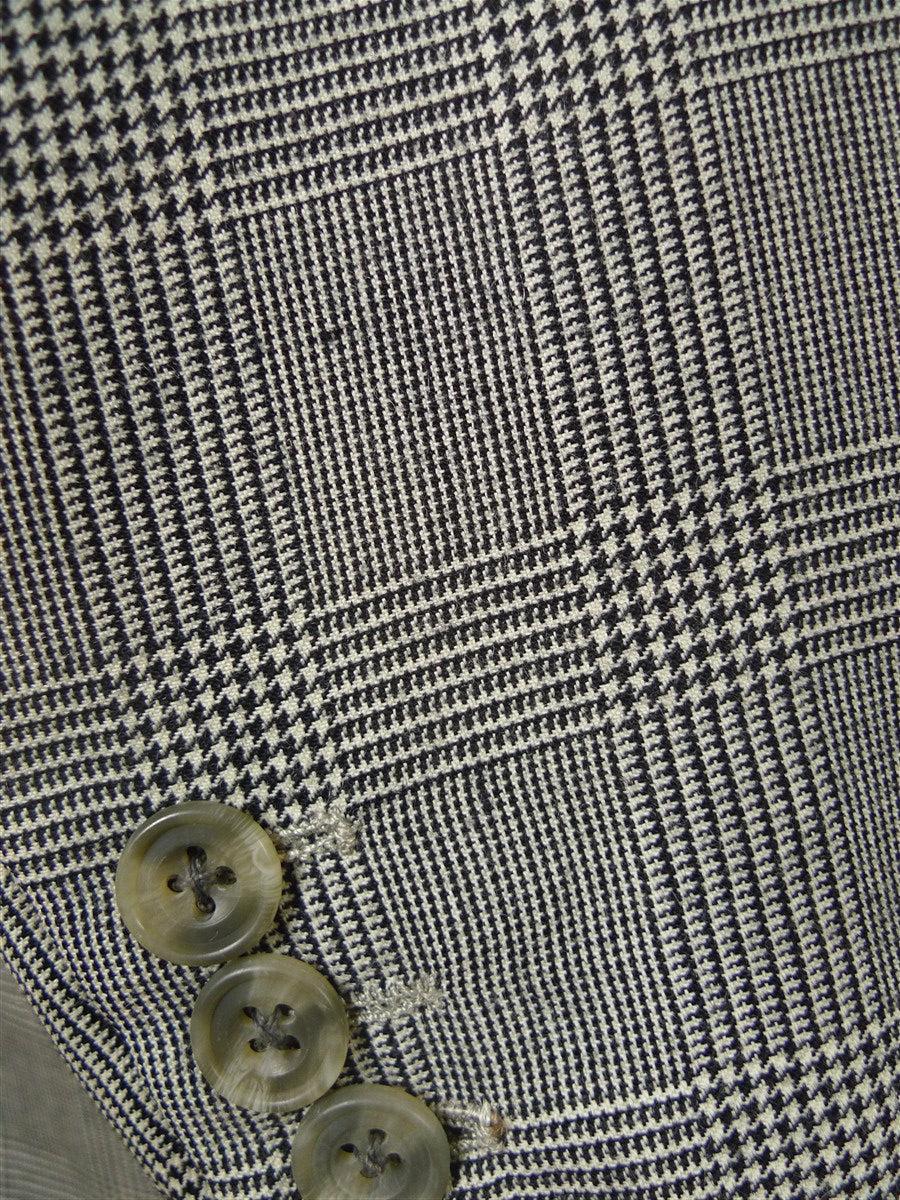 26/1128 vintage airey & wheeler savile row bespoke grey glen check worsted flannel suit 50 short