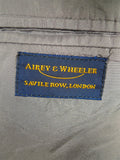 26/1128 vintage airey & wheeler savile row bespoke grey glen check worsted flannel suit 50 short