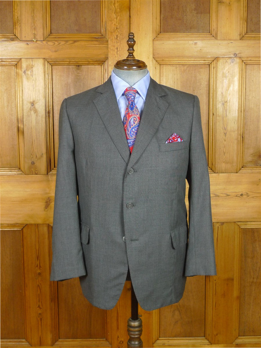 26/1129 immaculate vintage airey & wheeler savile row bespoke grey worsted & mohair suit 48 short