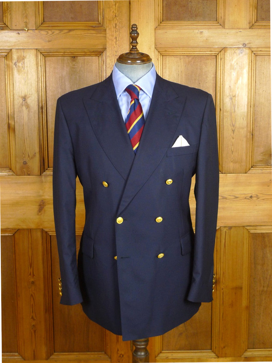 26/1137 immaculate ede & ravenscroft navy blue d/b wool blazer 46 regular