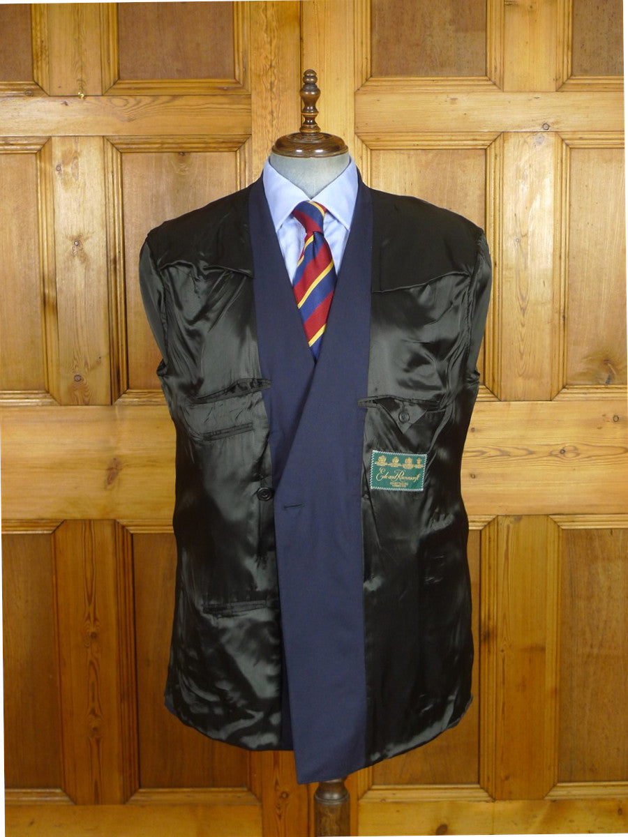 26/1137 immaculate ede & ravenscroft navy blue d/b wool blazer 46 regular
