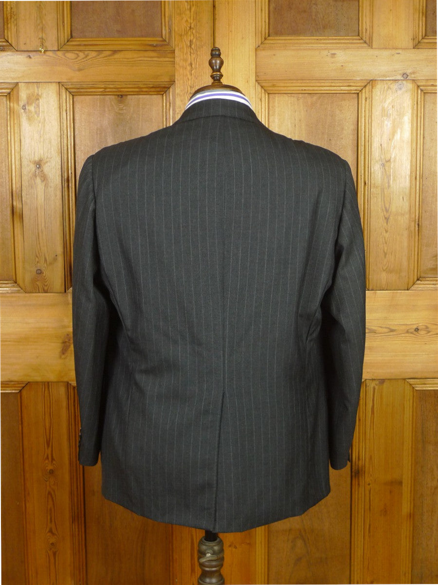 26/1127 vintage airey & wheeler savile row bespoke grey pin-stripe worsted & mohair suit 48 short