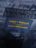 26/1126 vintage airey & wheeler savile row bespoke navy blue pin-stripe worsted suit 48 short
